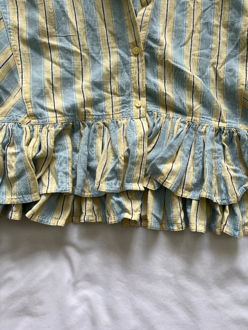 Women's Striped Ruffle Button Down - Picture 3 of 5